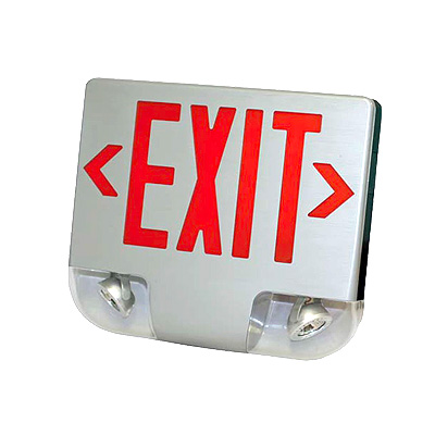 Die-Cast Aluminum LED Exit & Emergency Combo